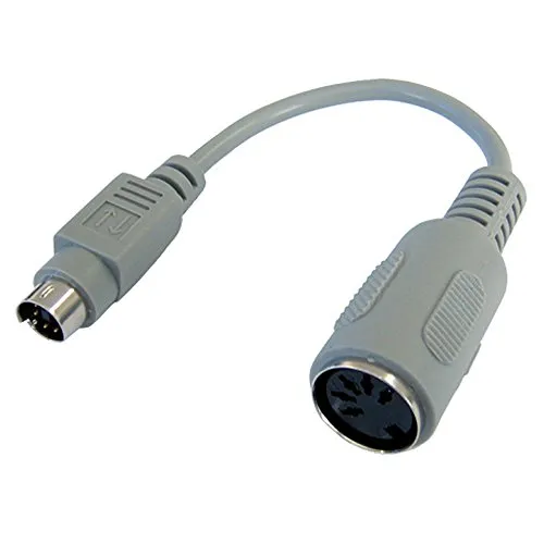 Kenable Tastatur-Adapter 6-pol Mini-DIN auf 5-pol DIN 15cm beige