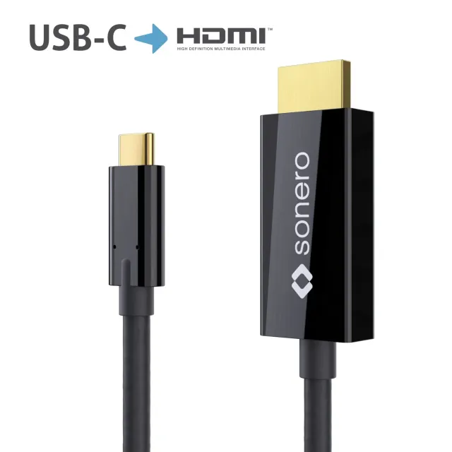 Sonero UCC010-015 USB-C auf HDMI 2.0 Kabel 1,5m schwarz 4K 60Hz