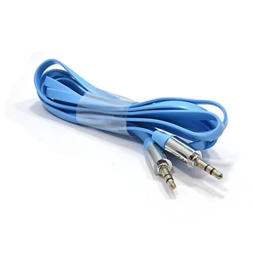 Kenable Flach Audiokabel 3,5mm 2m hellblau Metall