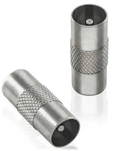 Poppstar SAT-Adapter IEC Stecker 8er-Set silbern