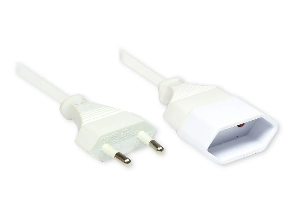 Good Connections Euro-Verlängerung Stromkabel 2m Weiß 2,5A