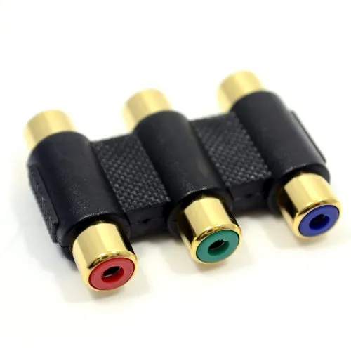 Kenable RGB Cinch Kupplung Adapter vergoldet 3x RCA