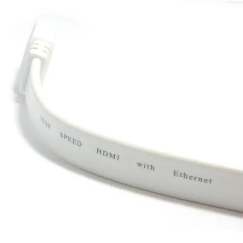 Kenable Flach HDMI Kabel 0,5m weiß High Speed