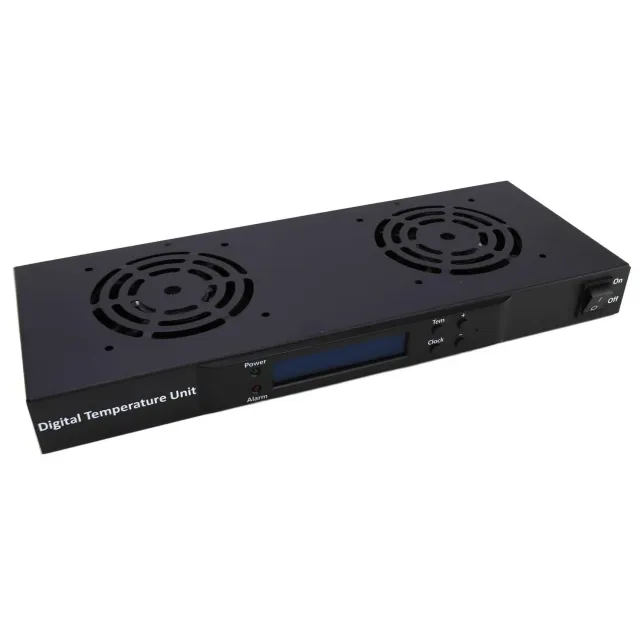 Kenable 2-Wege Lüftereinheit 19 Zoll 1U schwarz LCD