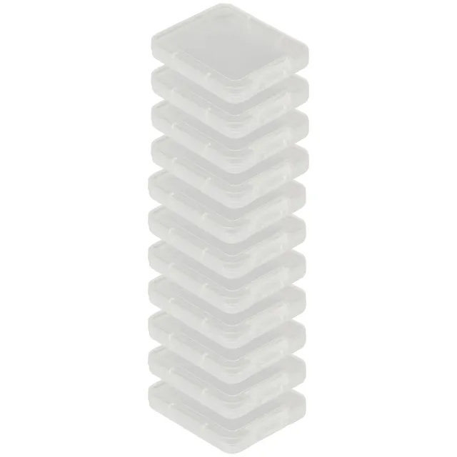 Poppstar 10x CF Speicherkarten-Schutzbox 10 Stück transparent
