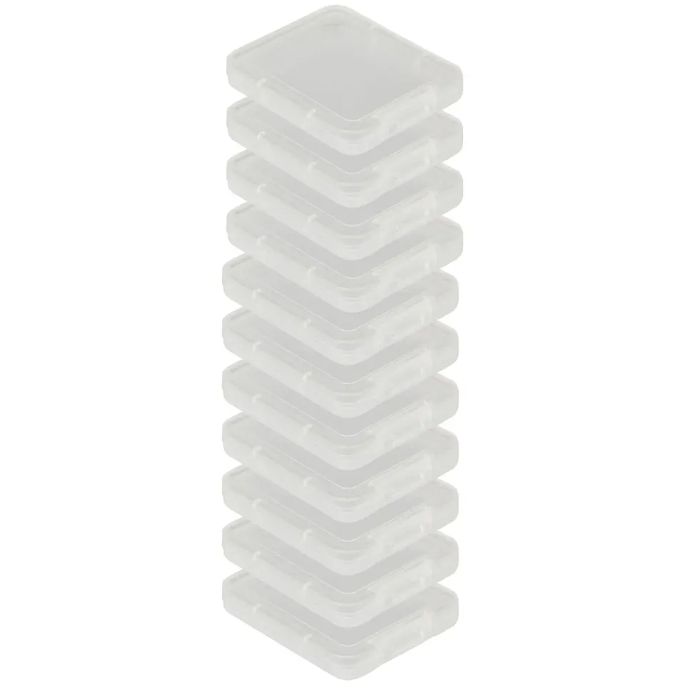 Poppstar 10x CF Speicherkarten-Schutzbox 10 Stück transparent