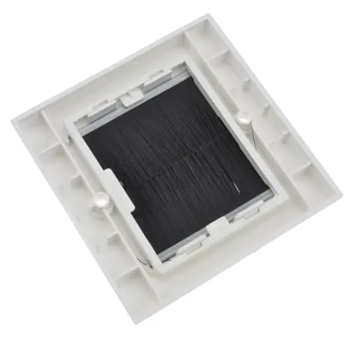 Kenable Bürsten Wanddose Kabeldurchführung 84mm weiß single