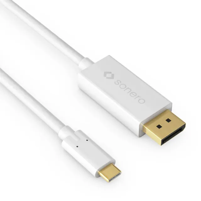 Sonero UCC021-020 USB-C DisplayPort Kabel 2m weiß 4K60Hz