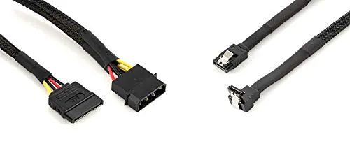 Poppstar SATA III Kabelset 60cm + Molex 30cm schwarz