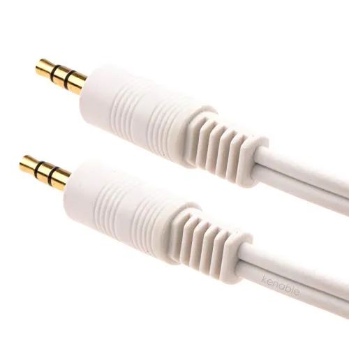 Kenable 003844 Audiokabel 3,5mm 1,2m weiß Stereo