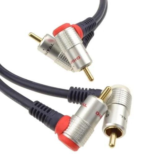 Kenable OFC Cinch Kabel gewinkelt 1,5m Stereo
