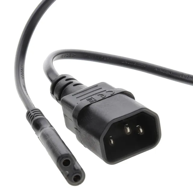 Kenable IEC C14 auf C7 Adapterkabel 0,15m schwarz