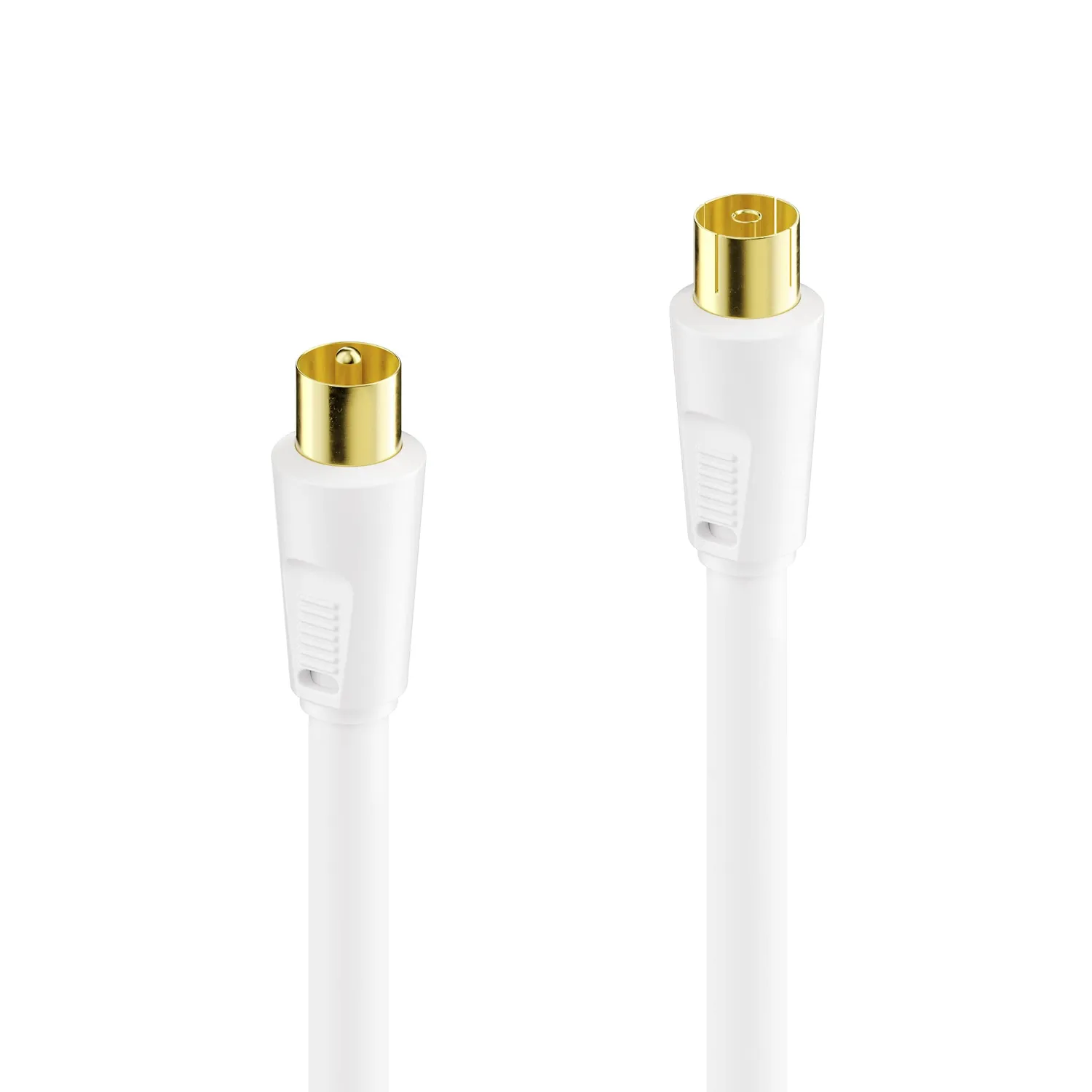 Sonero Antennenkabel IEC Stecker-Buchse 2 m weiß 4-fach geschirmt