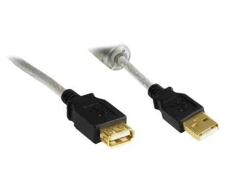 Good Connections USB 2.0 Verlängerungskabel 5m transparent