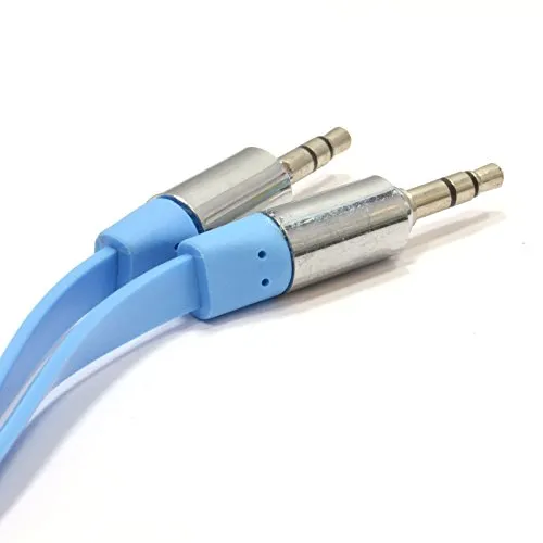 Kenable Flach Audiokabel 3,5mm 2m hellblau Metall