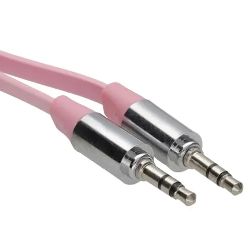 Kenable Flach-Klinkenkabel 2m pink Metallstecker
