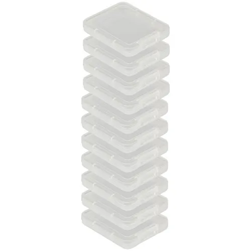 Poppstar 10x CF Speicherkarten-Schutzbox 10 Stück transparent