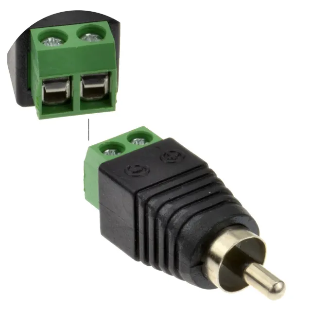 Kenable RCA Cinch Stecker mit Schraubklemme lötfrei