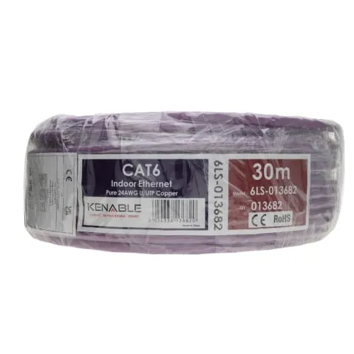 Kenable Cat6 Netzwerkkabel Rolle 30m violett OFC LSZH
