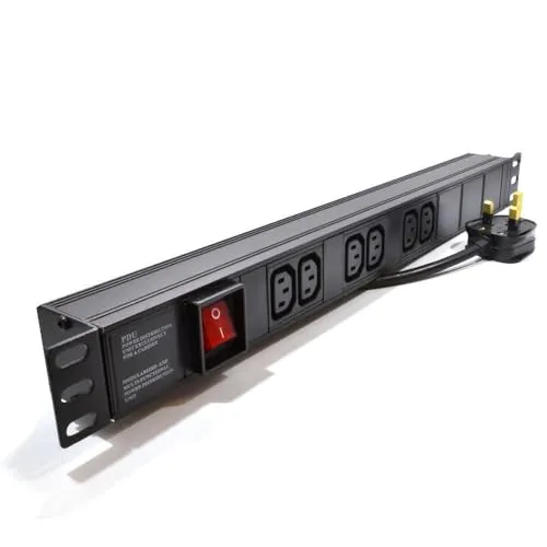 Kenable 19 Zoll PDU Steckdosenleiste 6x C13 UK-Stecker 2m