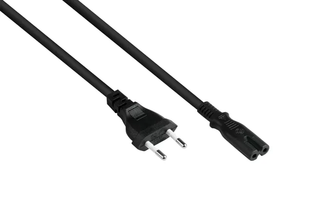 Good Connections Euro Netzkabel C7 0,5 m Schwarz 2,5A
