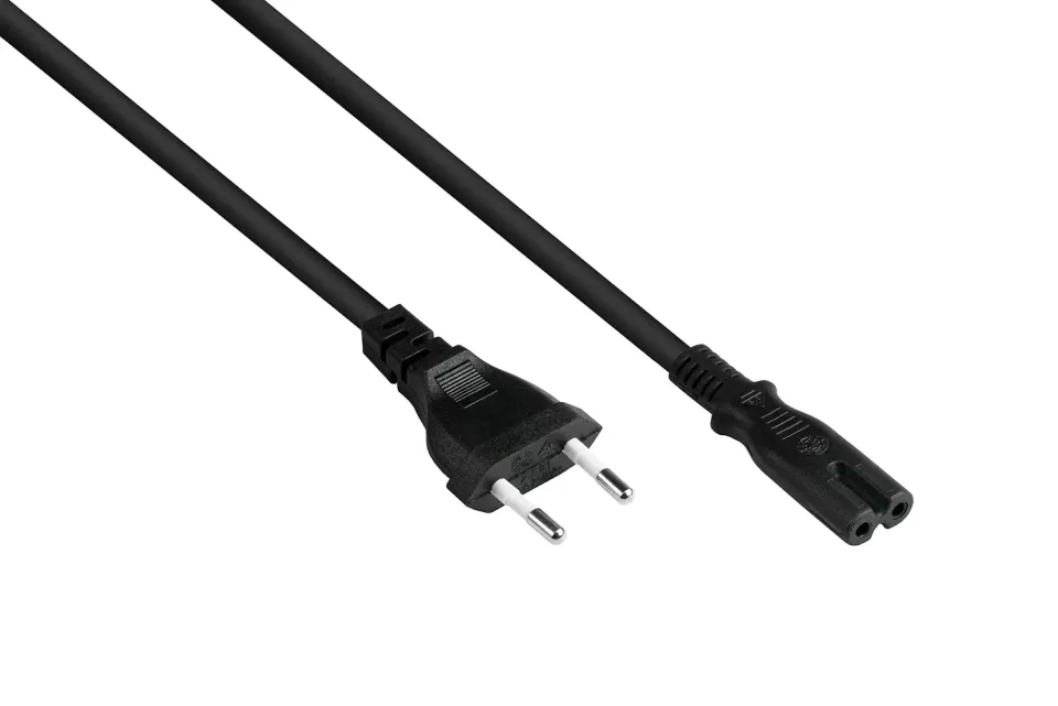 Good Connections Euro Netzkabel C7 0,5 m Schwarz 2,5A
