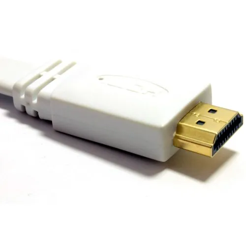 Kenable HDMI Kabel flach 10m weiß High Speed