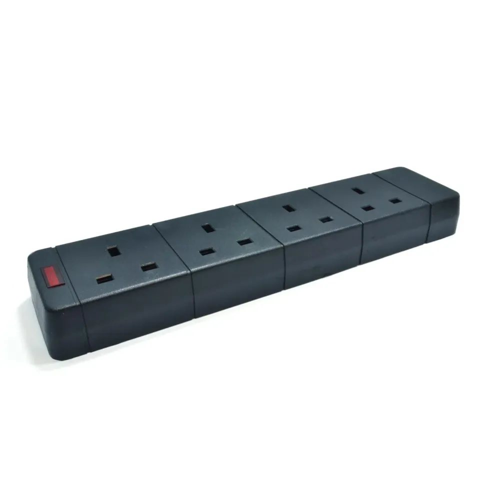 Kenable 4-fach UK Steckdosenleiste Neon Schwarz