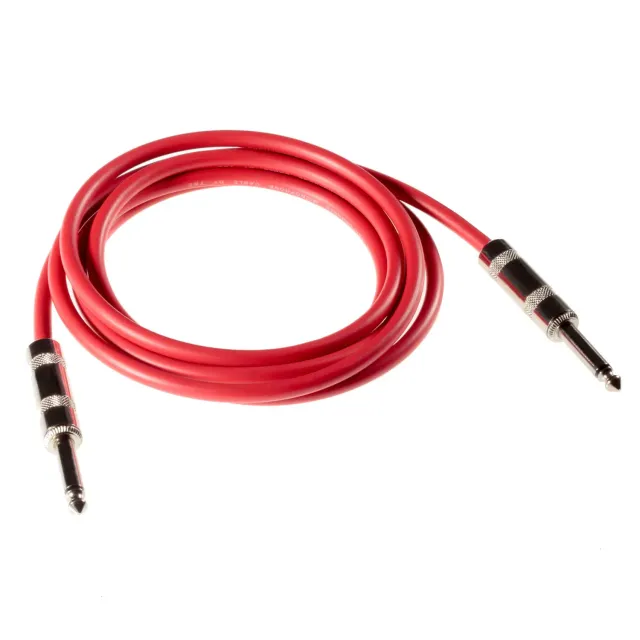 Poppstar Instrumentenkabel 2m rot 6,3mm Klinke Mono Kupfer