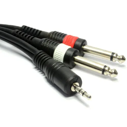 Kenable 3,5mm auf 2x 6,35mm Audiokabel 6m abgeschirmt