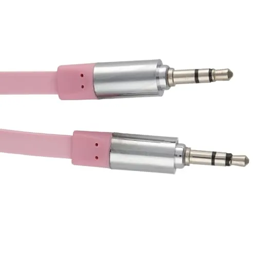 Kenable Flach-Klinkenkabel 2m pink Metallstecker