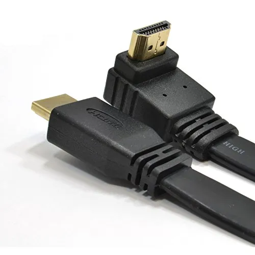 Kenable HDMI Kabel flach 1m Winkelstecker Full HD schwarz