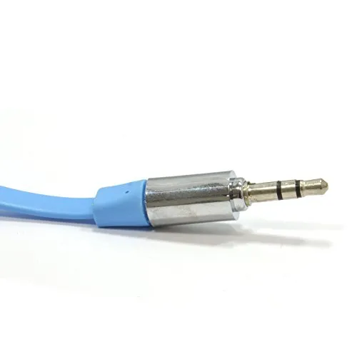 Kenable Flach Audiokabel 3,5mm 2m hellblau Metall