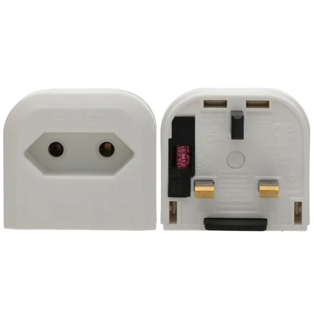 Kenable BCA Euro 2-Pin zu UK Stecker-Adapter Weiß 3A