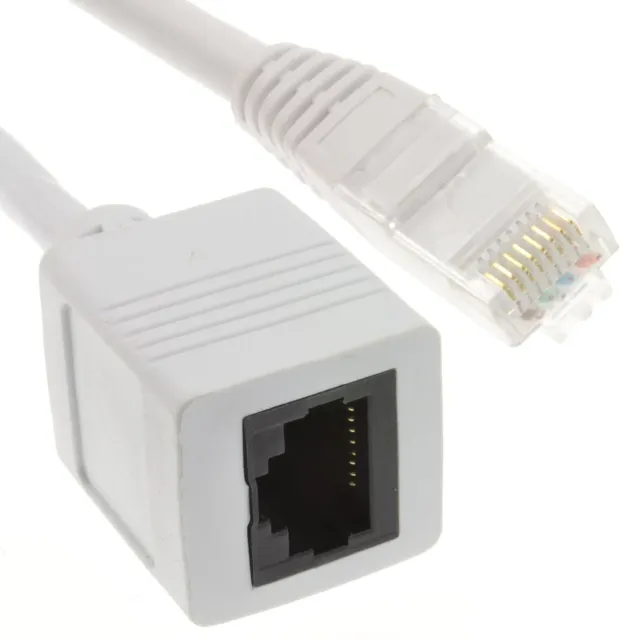Kenable CAT6 RJ45 Netzwerk-Verlängerungskabel 5m Weiß Kupfer