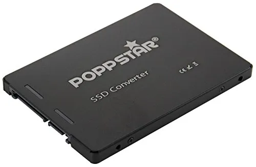 Poppstar M.2 auf 2,5 Zoll SATA Gehäuse Aluminium schwarz