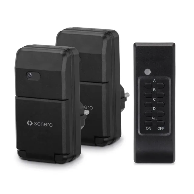 Sonero S-RCS302 Funksteckdosen Set 2er schwarz Outdoor