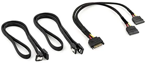 Poppstar SATA 3 Datenkabel Set 2x 60cm mit Y-Stromadapter
