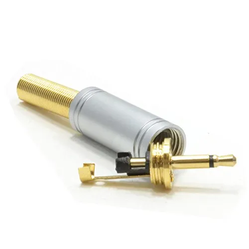 Kenable Klinkenstecker 2,5mm Mono Löten Metall vergoldet 5mm