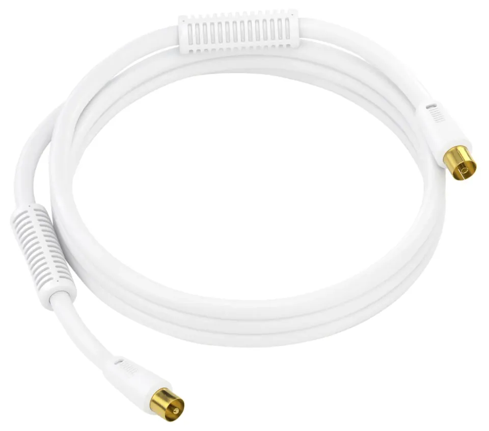 Sonero Antennenkabel SAT Kabel Koax 1m weiß 4fach geschirmt
