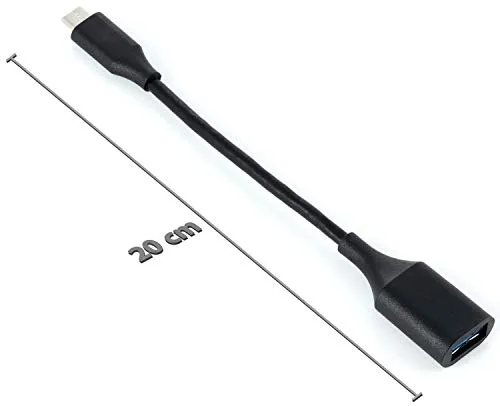 Poppstar USB-C auf USB-A Adapterkabel 20 cm 5 Gbit/s