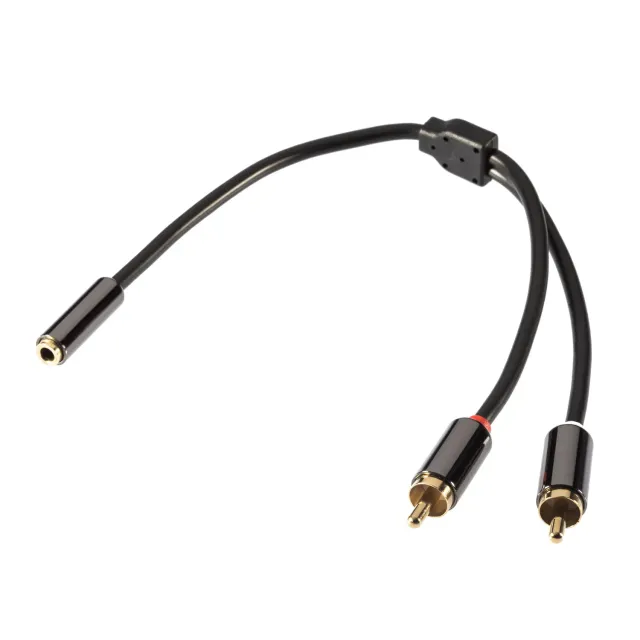 Poppstar Premium 3,5mm auf 2x Cinch Adapterkabel 23cm