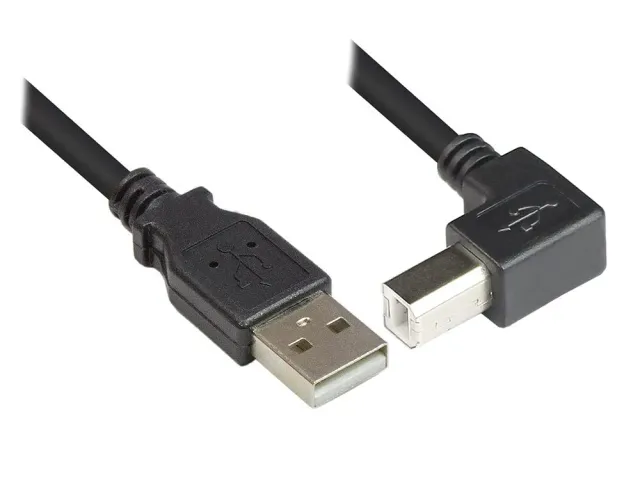 Good Connections USB 2.0 Druckerkabel A-B gewinkelt 2 m schwarz
