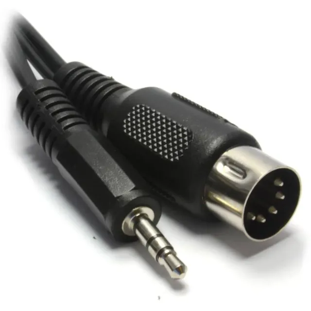 Kenable 5-Pin-DIN auf 3,5mm Klinke Audiokabel 3m Schwarz Stereo