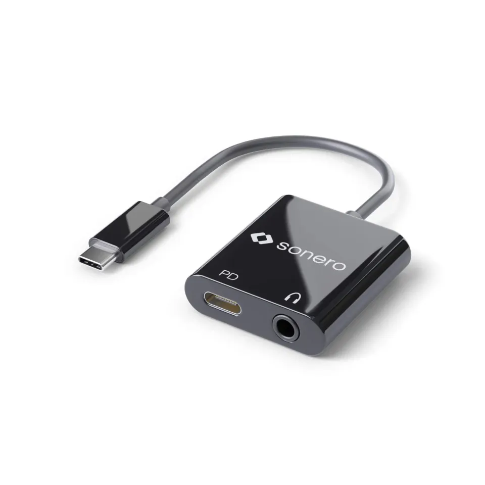 Sonero UA200 USB-C Adapter schwarz Audio + PD 100W