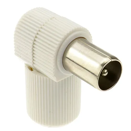 kenable RF Koaxial Winkelstecker weiß Plug RG6