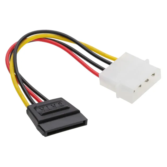 Kenable Molex LP4 auf SATA Strom-Adapterkabel 0,14m Schwarz