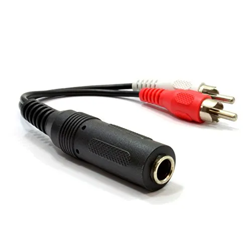 Kenable 6,35mm Klinke auf Cinch Adapterkabel 10cm Stereo