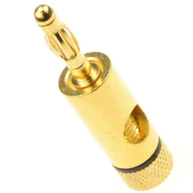 Kenable Bananenstecker 4mm vergoldet schwarz Lautsprecher
