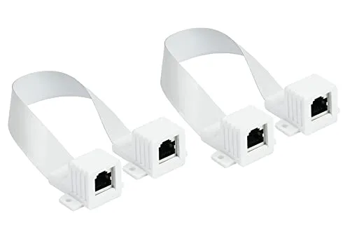 Good Connections RJ45 Fensterdurchführung 2er-Set weiß 0,25m flach